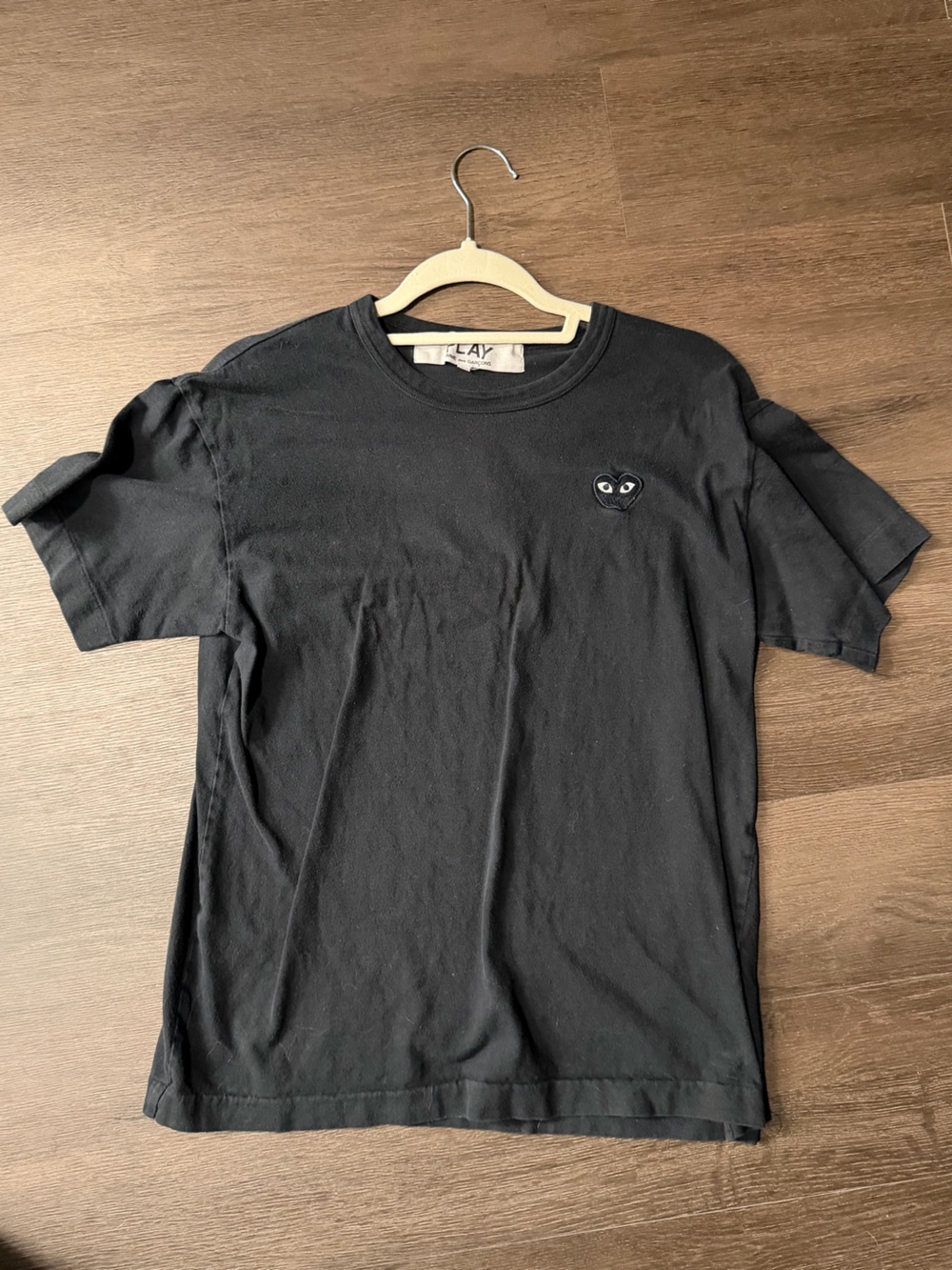 Comme des Garcons Black PLAY Heart Logo Short Sleeve Tee